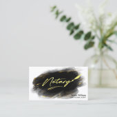 モダンプロフェッショナル公証人ローン署名業者金ゴールド 名刺 (スタンド正面)