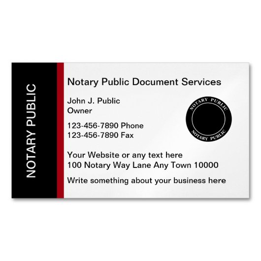 モダンプロフェッショナル公証人 マグネット名刺 (正面)