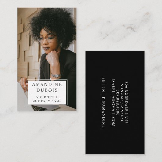 モダンプロフェッショナル写真名刺 名刺 (正面/裏面)