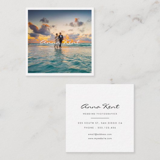 モダンプロフェッショナル写真 スクエア名刺 (正面/裏面)