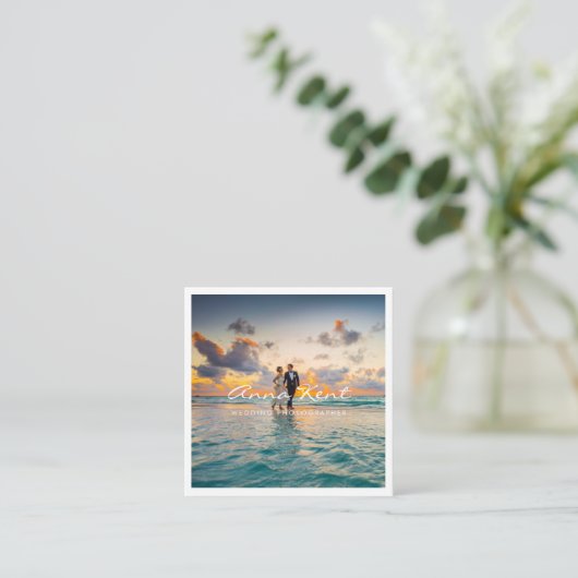 モダンプロフェッショナル写真 スクエア名刺 (スタンド正面)