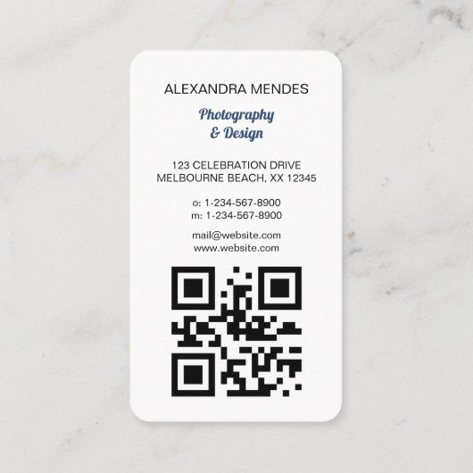 モダンプロフェッショナル写真QRコード 名刺 (裏面)