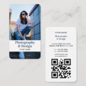 モダンプロフェッショナル写真QRコード 名刺 (正面/裏面)