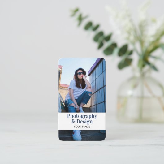 モダンプロフェッショナル写真QRコード 名刺 (スタンド正面)