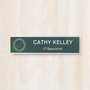 モダンプロフェッショナル名とロゴオフィスのドアサイン サインプレート