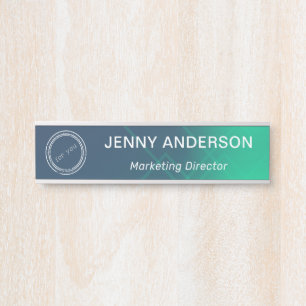 モダンプロフェッショナル名とロゴオフィスのドアサイン サインプレート