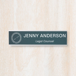 モダンプロフェッショナル名とロゴオフィスのドアサイン サインプレート