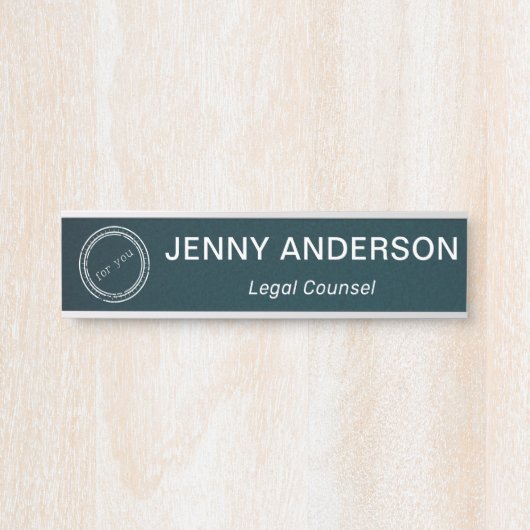 モダンプロフェッショナル名とロゴオフィスのドアサイン サインプレート (正面)