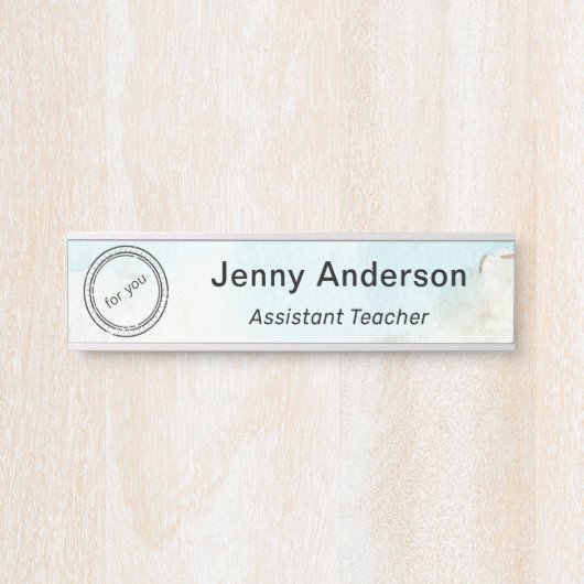 モダンプロフェッショナル名とロゴオフィスのドアサイン サインプレート (正面)