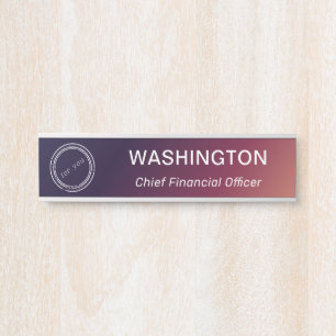 モダンプロフェッショナル名とロゴオフィスのドアサイン サインプレート