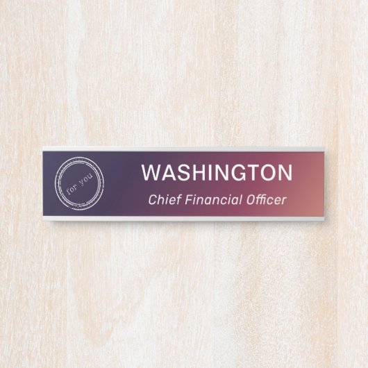 モダンプロフェッショナル名とロゴオフィスのドアサイン サインプレート (正面)