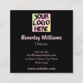 モダンプロフェッショナル名刺テンプレート スクエア名刺 (裏面)