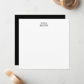 モダンプロフェッショナル名白黒パーソナライズされた ノートカード (正面/裏面インサイチュ)