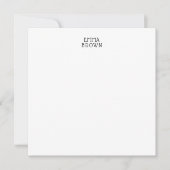 モダンプロフェッショナル名白黒パーソナライズされた ノートカード (正面)