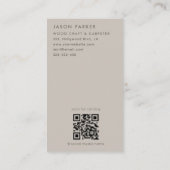 モダンプロフェッショナル大工Qrコード 名刺 (裏面)