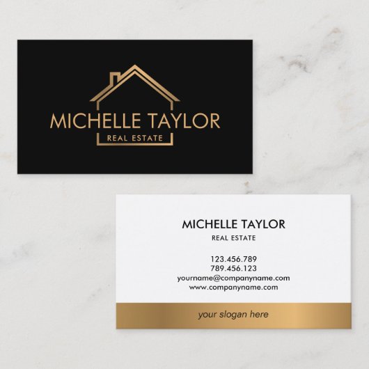 モダンプロフェッショナル実在エステートスクリプトハウスブシン 名刺 (正面/裏面)