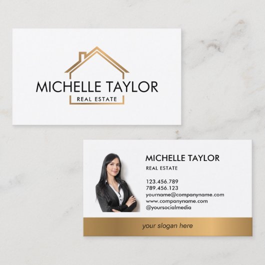 モダンプロフェッショナル実在エステートハウス挿入写真 名刺 (正面/裏面)