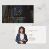 モダンプロフェッショナル実在エステートマウンテンロゴ 名刺 (正面/裏面)