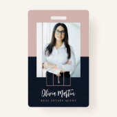 モダンプロフェッショナル実在写真とロゴ バッジ (正面)