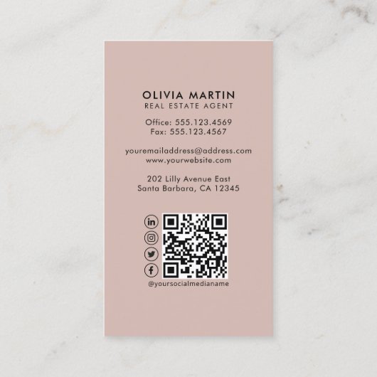 モダンプロフェッショナル実在写真とロゴ 名刺 (裏面)