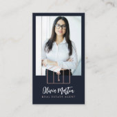 モダンプロフェッショナル実在写真とロゴ 名刺 (正面)