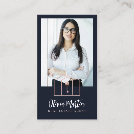 モダンプロフェッショナル実在写真とロゴ 名刺 (正面)