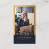 モダンプロフェッショナル実在写真QRコード 名刺 (正面)