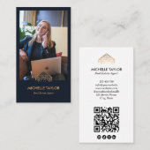 モダンプロフェッショナル実在写真QRコード 名刺 (正面/裏面)