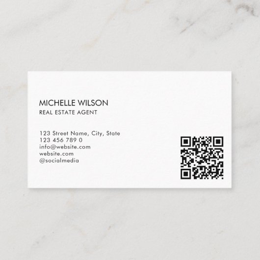 モダンプロフェッショナル実在写真QRコード 名刺 (裏面)