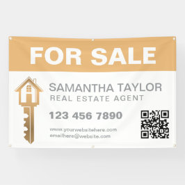 モダンプロフェッショナル実在QRコード販売用エステート 横断幕