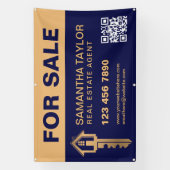 モダンプロフェッショナル実在QRコード販売用エステート 横断幕 (縦)