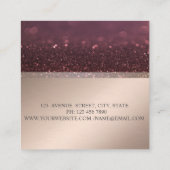 モダンプロフェッショナル幾何グリッター《写真》ぼけ味 スクエア名刺 (裏面)