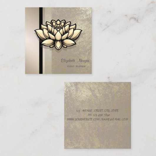 モダンプロフェッショナル幾何ストライプの,ロータス スクエア名刺 (正面/裏面)