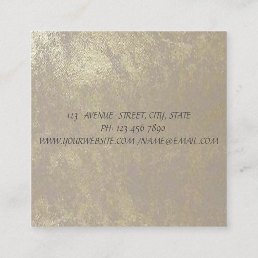 モダンプロフェッショナル幾何ストライプの,ロータス スクエア名刺 (裏面)