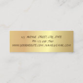 モダンプロフェッショナル幾何ストライプ,金ゴールド スキニー名刺 (裏面)