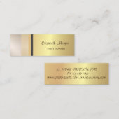 モダンプロフェッショナル幾何ストライプ,金ゴールド スキニー名刺 (正面/裏面)