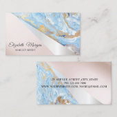 モダンプロフェッショナル幾何学大理石バラ金ゴールド 名刺 (正面/裏面)