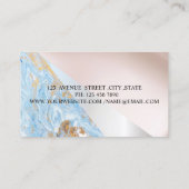 モダンプロフェッショナル幾何学大理石バラ金ゴールド 名刺 (裏面)