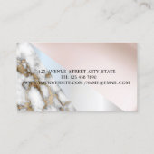 モダンプロフェッショナル幾何学模様、白金ゴールド大理石 名刺 (裏面)