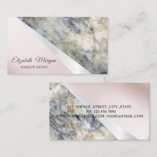 モダンプロフェッショナル幾何学的、大理石 名刺 (正面/裏面)