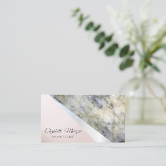 モダンプロフェッショナル幾何学的、大理石 名刺 (スタンド正面)