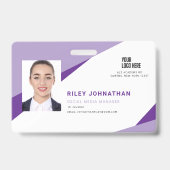 モダンプロフェッショナル従業員バーコードID バッジ (Front)