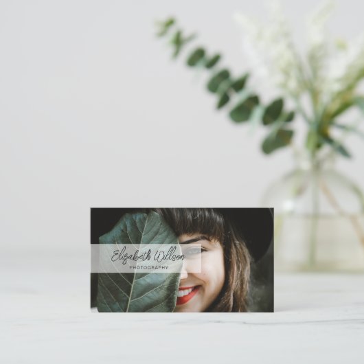 モダンプロフェッショナル手書きスクリプトオーバーレイ 名刺 (スタンド正面)