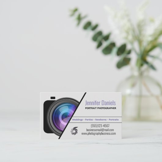 モダンプロフェッショナル撮影SLRカメラレンズ 名刺 (スタンド正面)