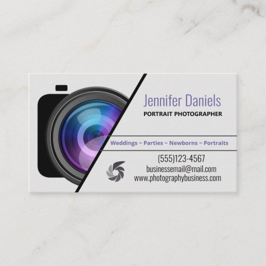 モダンプロフェッショナル撮影SLRカメラレンズ 名刺 (正面)