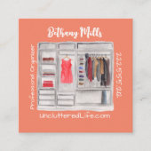 モダンプロフェッショナル整理カスタム者QRコード スクエア名刺 (正面)