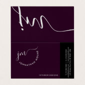 モダンプロフェッショナル曲率プラムファンシースクリプト 名刺 (外部フラット)