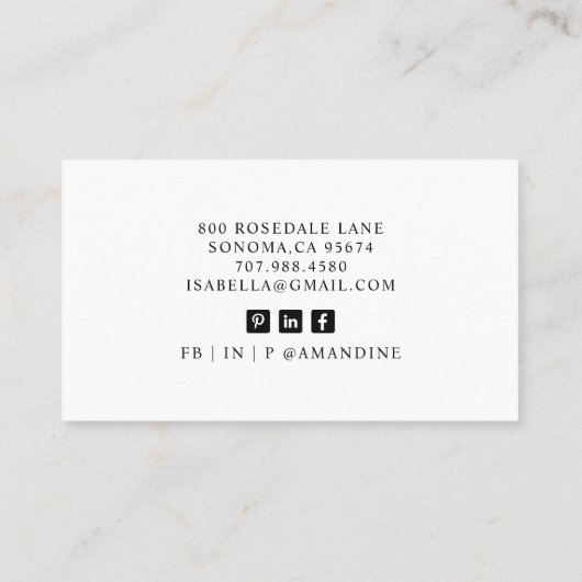 モダンプロフェッショナル業務用写真名刺 名刺 (裏面)