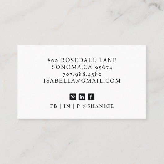 モダンプロフェッショナル業務用写真名刺 名刺 (裏面)