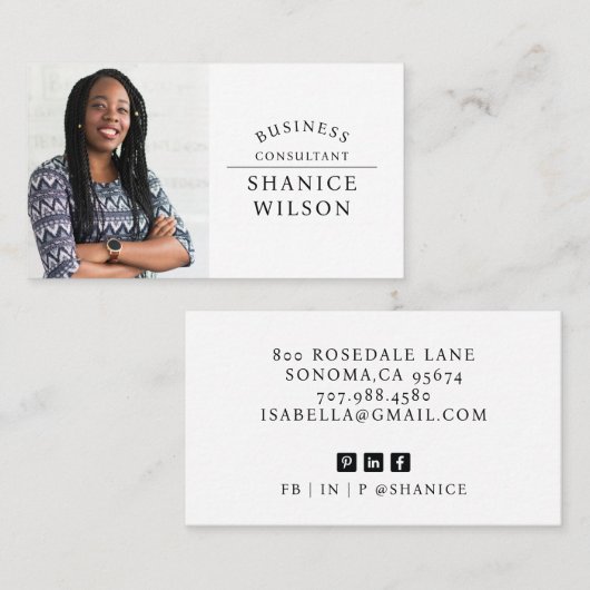 モダンプロフェッショナル業務用写真名刺 名刺 (正面/裏面)